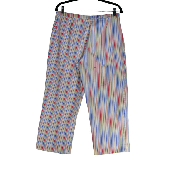 Coldwater Creek Pants Womens Medium Cotton Stretch Blend Rainbow Cropped - Picture 5 of 8